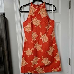 Lilly Pulitzer Vintage Orange Turtle Print Dress Unique